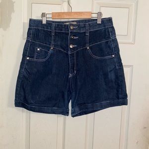 High waisted Stretch Denim Shorts